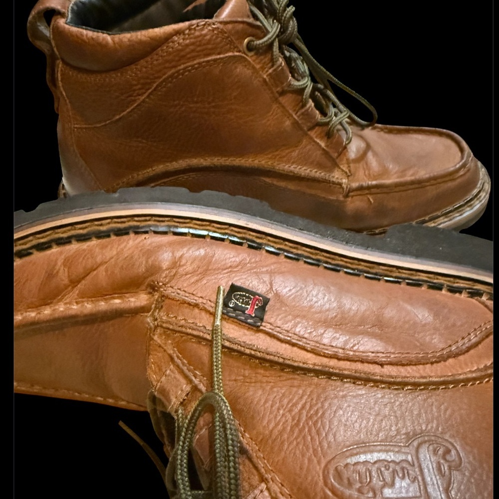 Justin Men’s Brown Pebble Grain Leather Moc Lace Up Ankle
style 988 size 12 M - Picture 6 of 16